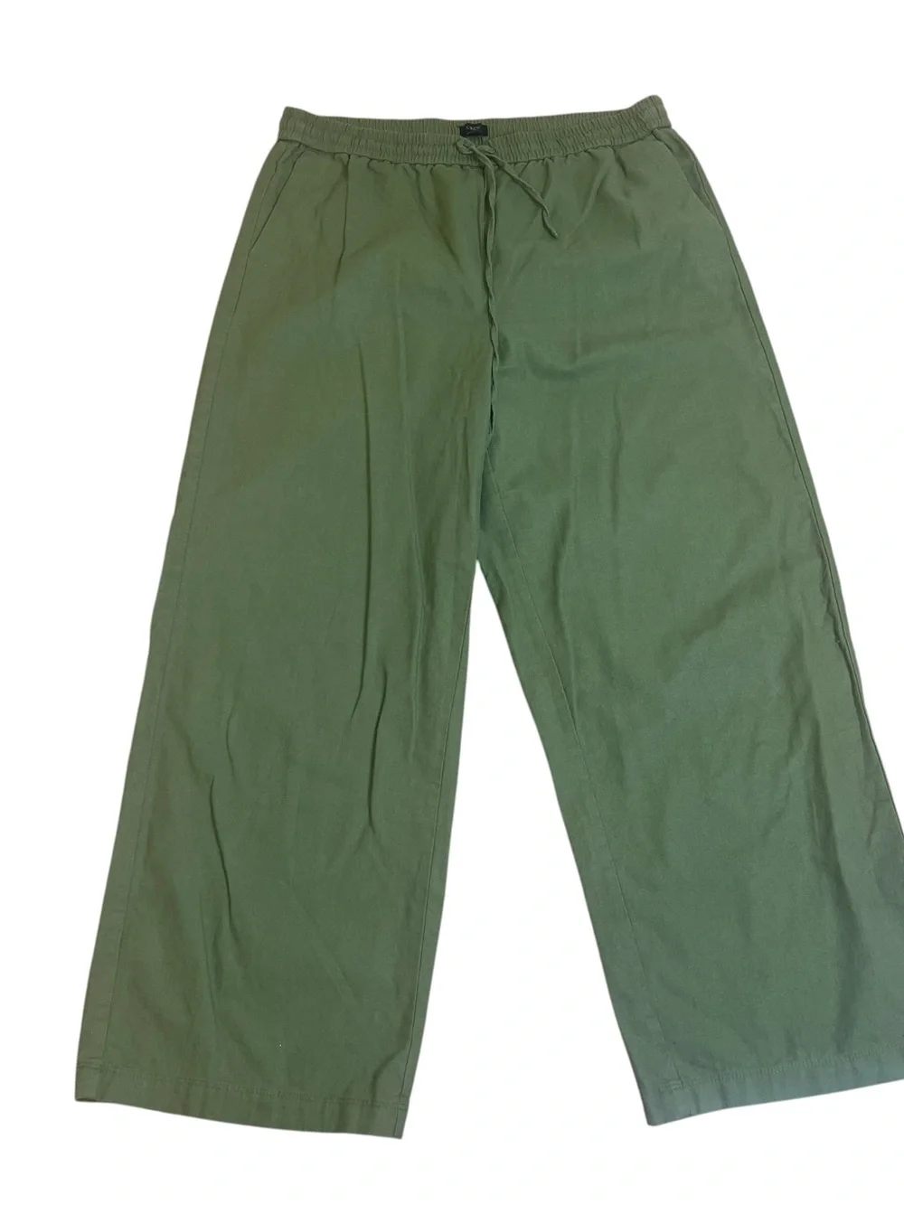 J. Crew Olive Green Wide-Leg Drawstring  Pants Sz 12